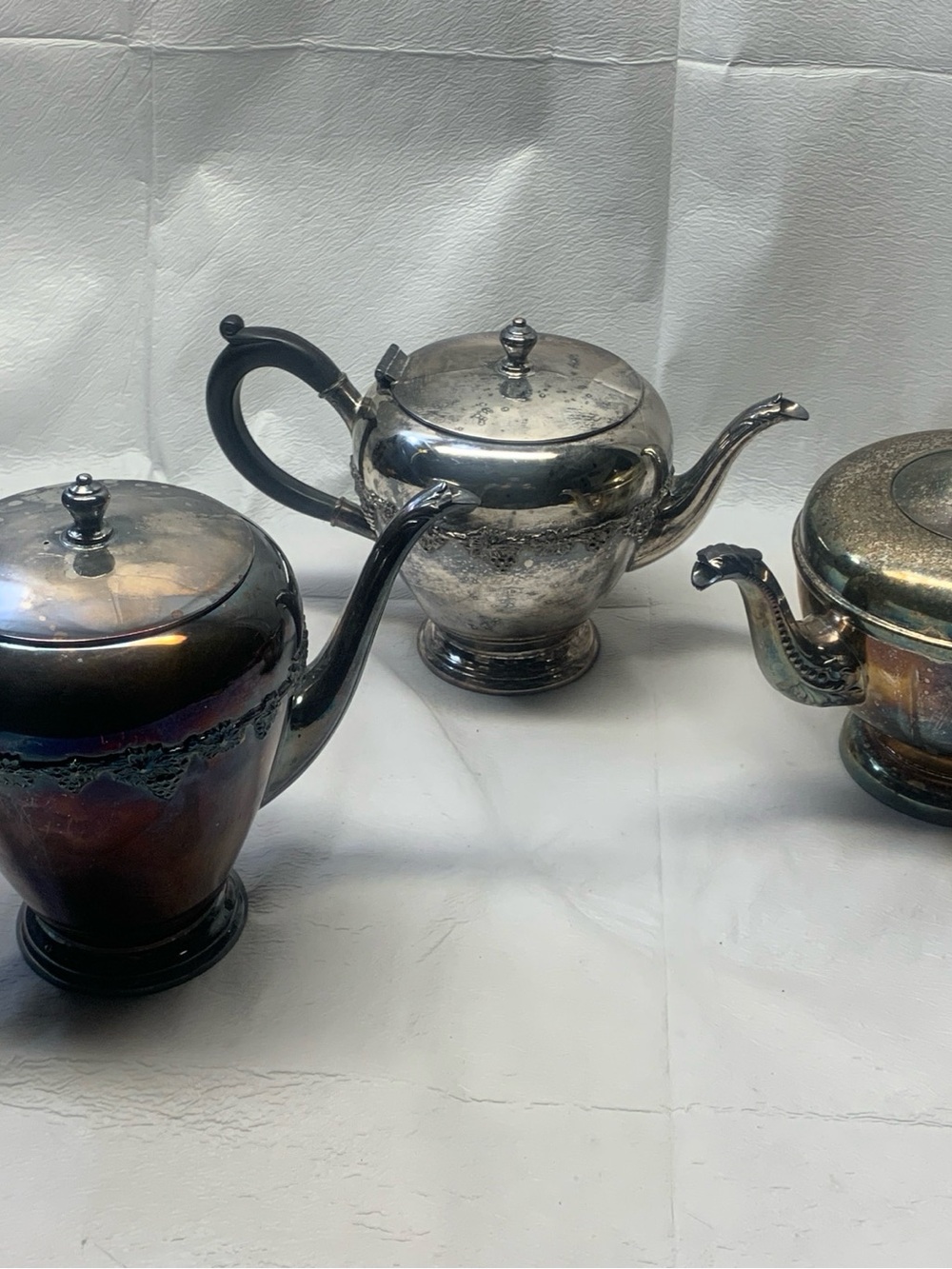 Vintage Viking Silver Plate Teapot Lot – E.P. Copper – Bakelite Handles